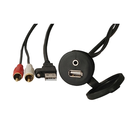Fusion MS-CBUUSB3.5 Panel Mount USB -3.5mm Headphone Jack 010-12381-00